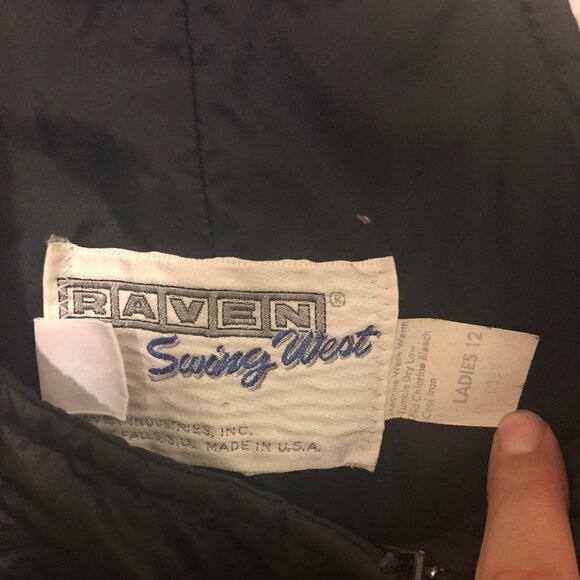 VINTAGE SWING WEST Overall Women's Size 12 Black Snow Bib Pants Winter Vintage - Picture 7 of 13